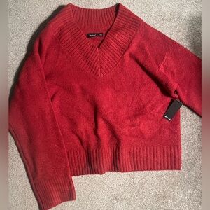 Red V Neck Sweater - NWT